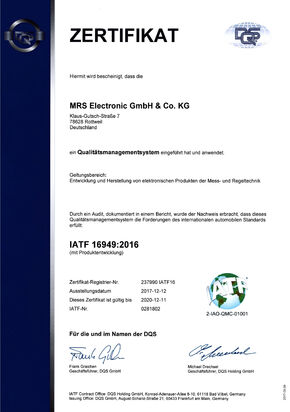 IATF Zertifikat IATF Zertifikat